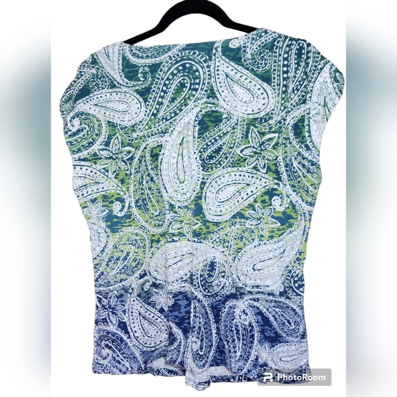 Liz Claiborne Semi Cap Sleeve Top, sz XL - Picture 2 of 5